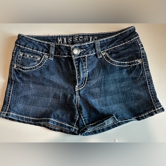 Miss Chic Size L Embellished Denim color blue Shorts - Picture 3 of 9